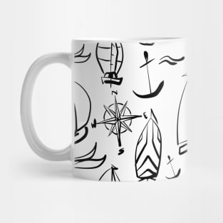 b’n’w sailboats Mug